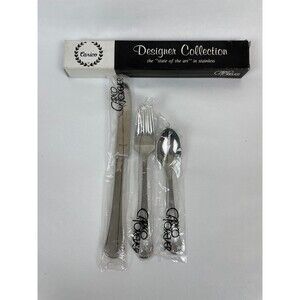 Carico Manet 3 Pc Place Settings Flatware Stainless Designer Collection NOS